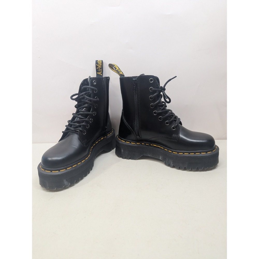 Dr. Martens Jadon Smooth Black Leather Platform Combat Boots UNISEX 4 M, 5 L - Picture 3 of 8